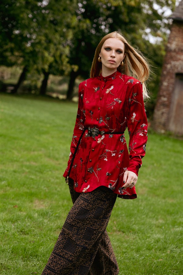 NIDODILEDA PRAIRIE SHIRT DRESS RED